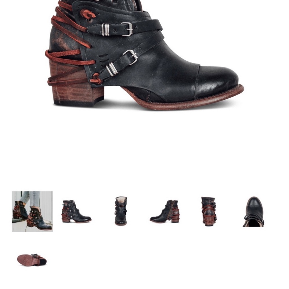 Freebird by Steven CRUE black and red style lace up leather boot. Size 12 women